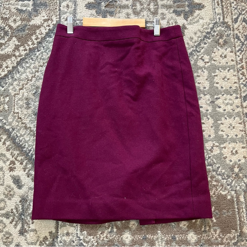 J Crew Pencil Skirt, Berry, 4